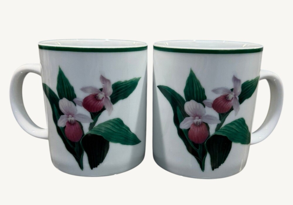 National Wildlife Federation American Wildflowers Trillium Coffee Mugs Set of 2